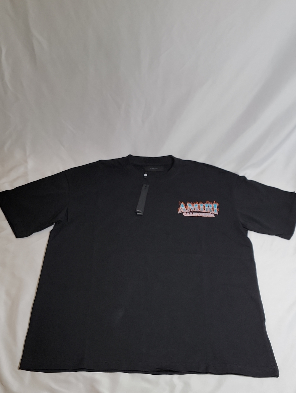 AMIRI "Sunny Place" Black Tee with California Flame Logo
